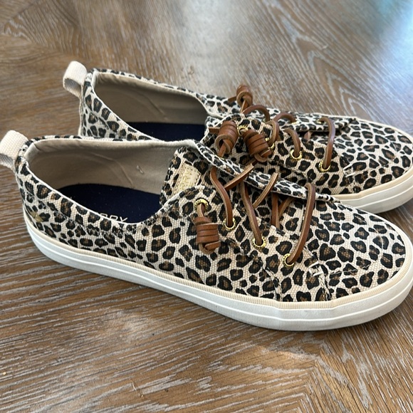 Sperry Top Sider Leopard Print Sneakers with Brown Laces
Great used condition - Picture 3 of 3